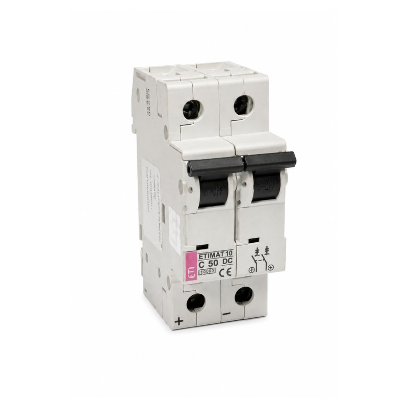 ETIMAT10_C50DC_800x800_web کلید مینیاتوری دوپل 50 آمپر جریان مستقیم مارک ETI - Image 1